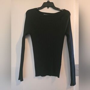 INC International Concepts Black Long Sleeve Top